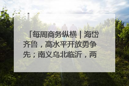 每周商务纵横|海岱齐鲁,高水平开放勇争先;南义乌北临沂,两扇窗里观外贸